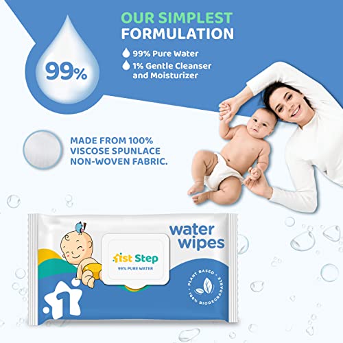 1st Step 99% Pure Water Baby Wipes with lid I Dermatologically Tested | Plant Based - 100% Biodegradable Wipes for Babies | Super Thick Polyester Free wet Wipes for Baby I Paraben Free with Aloevera & Calendula Extract | Alcohol Free Baby wipes |72 pcs/Pack - Pack of 4 Combo - 288 Wipes - Image 2