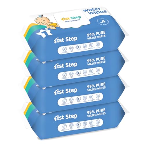 1st Step 99% Pure Water Baby Wipes with lid I Dermatologically Tested | Plant Based - 100% Biodegradable Wipes for Babies | Super Thick Polyester Free wet Wipes for Baby I Paraben Free with Aloevera & Calendula Extract | Alcohol Free Baby wipes |72 pcs/Pack - Pack of 4 Combo - 288 Wipes - Image 1