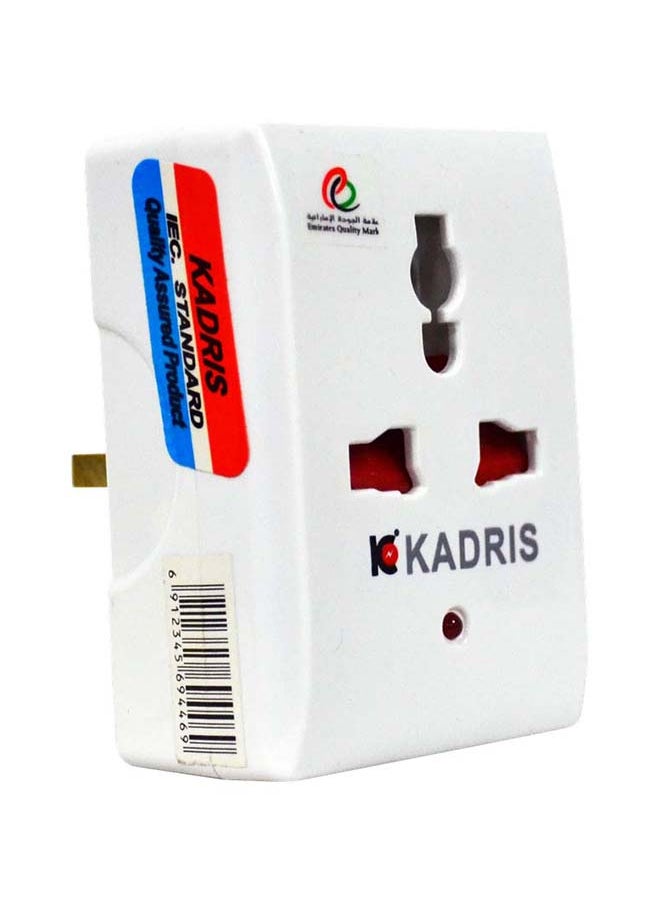 KADRIS ESMA Approved 3Way Universal Plug Multi Adapter, MU-22-1 Fused Adapter with neon indicator light  - Image 1