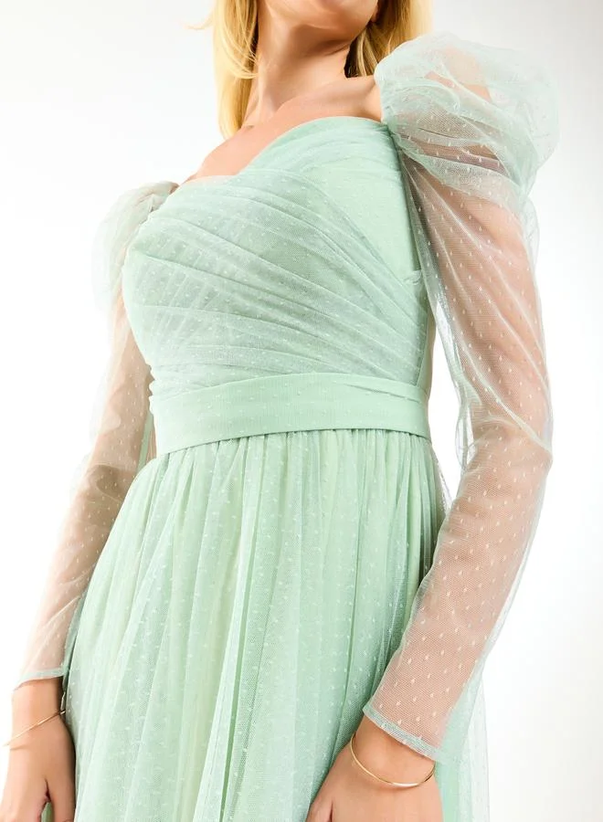 House of Moda Mint Tulle Gown Dress