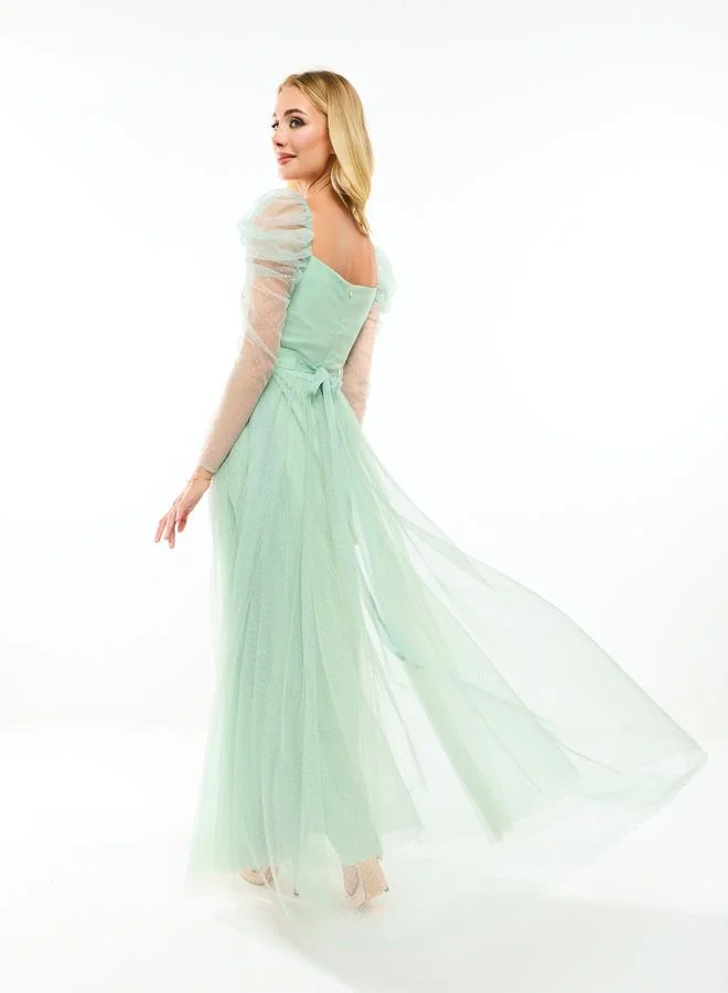 House of Moda Mint Tulle Gown Dress