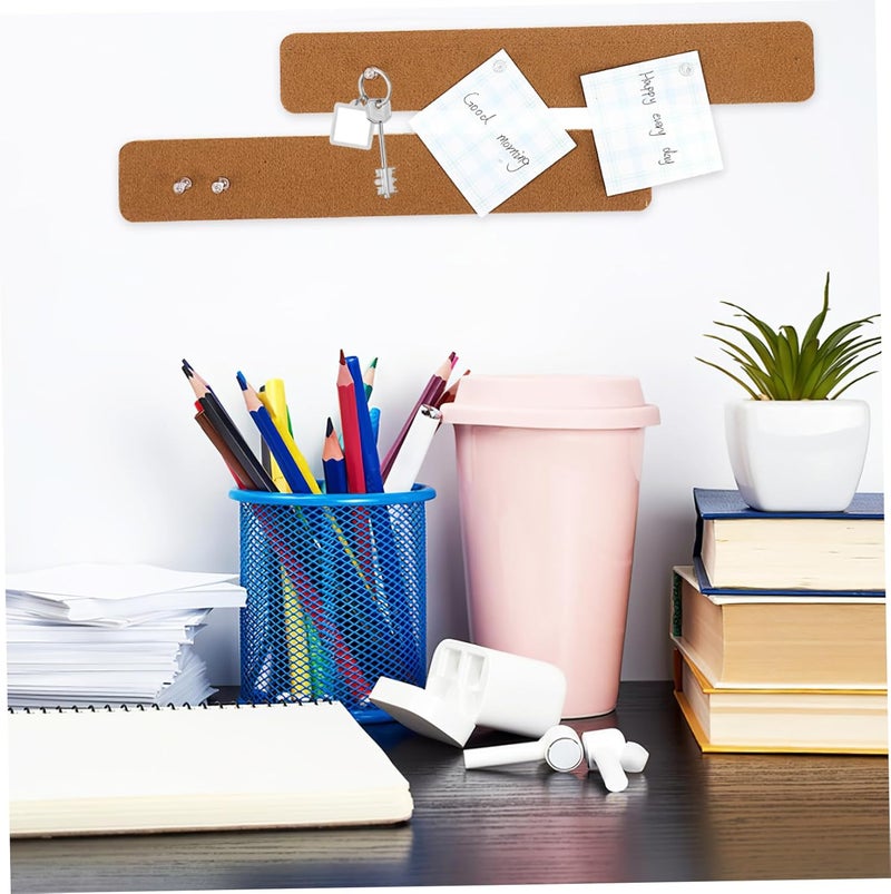 NUOBESTY Felt Pin Board Bar Strips Set of 6 Self-Adhesive Memo Notice Boards with Push Pins Decorative Wall Decor for Office and Home - Image 5