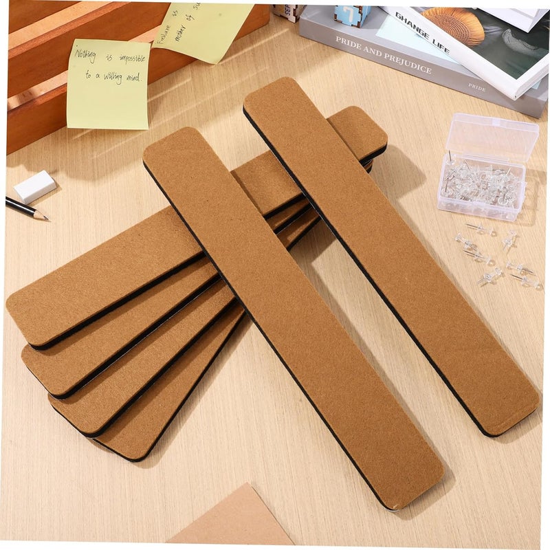 NUOBESTY Felt Pin Board Bar Strips Set of 6 Self-Adhesive Memo Notice Boards with Push Pins Decorative Wall Decor for Office and Home - Image 3