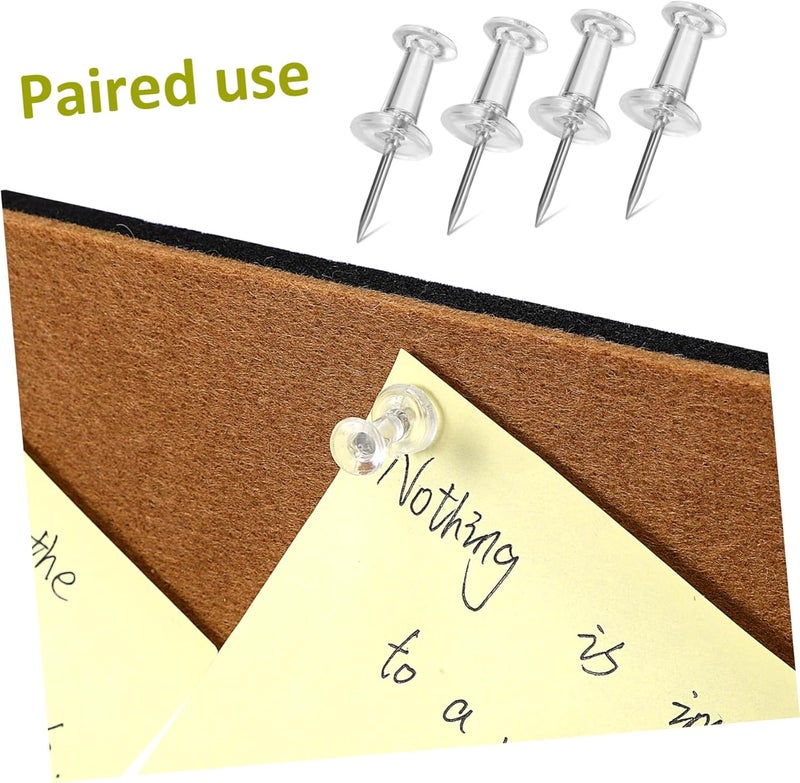 NUOBESTY Felt Pin Board Bar Strips Set of 6 Self-Adhesive Memo Notice Boards with Push Pins Decorative Wall Decor for Office and Home - Image 2