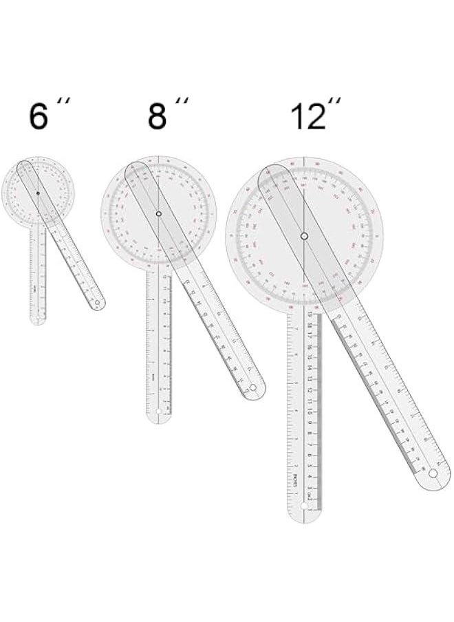 Generic Goniometer Set 2-3 Pieces 12, 8, 6/ 360 Degree  - Image 3