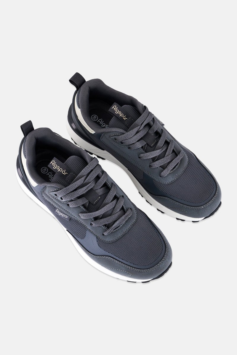 Algspar Men Lace Up Casual Shoes, Grey - Image 4