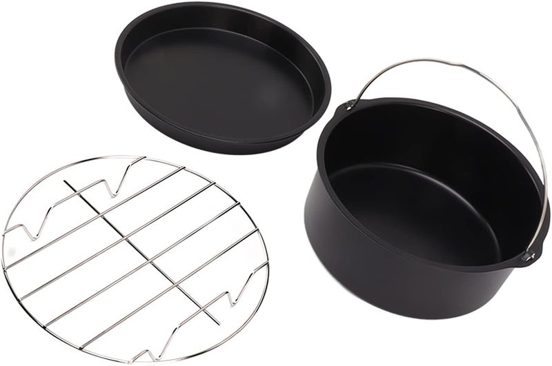 Fryer Accessories Stainless Steel Nonstick Coating, Baking Cake Pizza Pan, Dishwasher Safe, Universal Fit 3 Quart and Larger - Heat, Easy Clean, Perfect for Oven (6 Inch) - Image 4