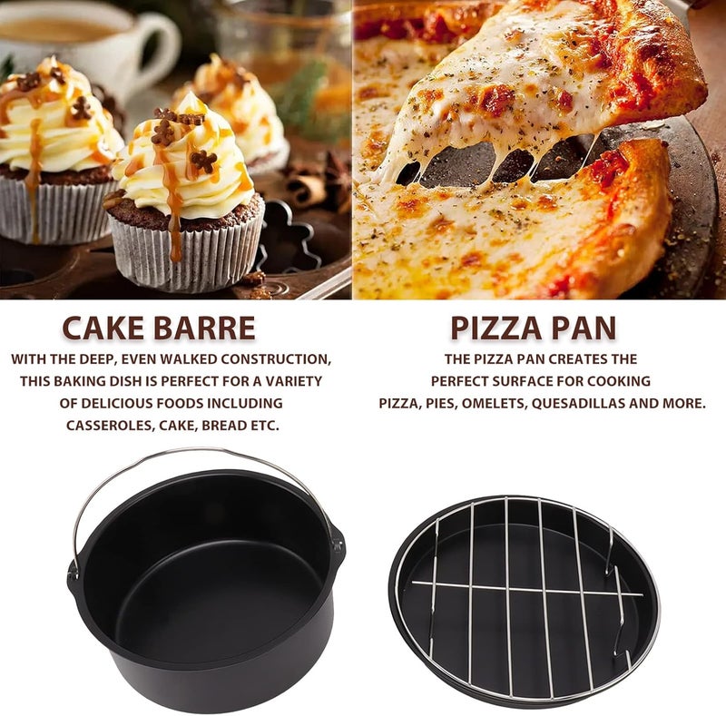 Fryer Accessories Stainless Steel Nonstick Coating, Baking Cake Pizza Pan, Dishwasher Safe, Universal Fit 3 Quart and Larger - Heat, Easy Clean, Perfect for Oven (6 Inch) - Image 3