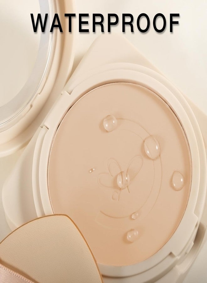 GEUUFEA Matte Pressed Powder, Wet & Dry Concealer Foundation, Oil Control Flawless Setting Powder, Portable Face Makeup Compact with Puff Applicator - Image 5