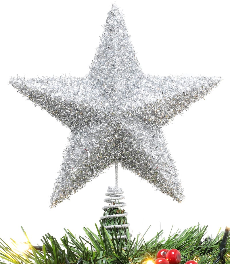 Christmas Concepts® 11 '' Sparkling Tree Top Star - Luxurious Christmas Decorations (Silver) - Image 1