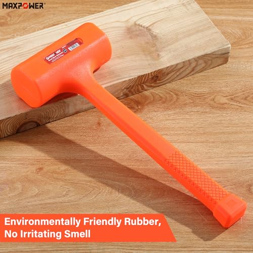 Maxpower مطرقة ماكس باور المضادة للارتداد، 5 رطل مطرقة مضادة للارتداد بمقبض مزخرف، مقاومة للشرر والارتداد - برتقالي - Image 5