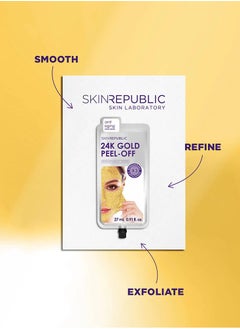 SKIN REPUBLIC Skin Republic 24K Gold Peel Off Anti Aging Face Mask Sheet 27 ml - (3 Applications)  - Image 3