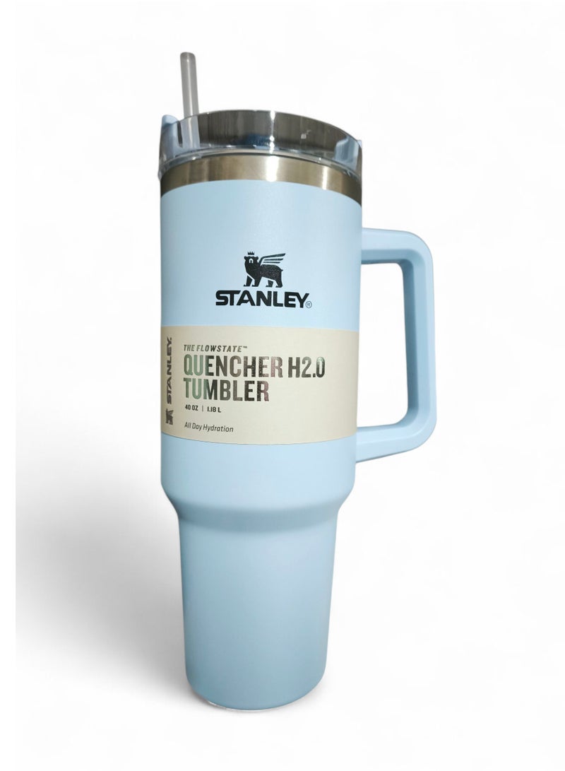 Stanley Quencher H2.0 FlowState Stainless Steel Vacuum Insulated Tumbler with Lid and Straw for Water, Iced Tea or Coffee, Smoothie and More,40 oz Cherry Blossom Pink - Image 1