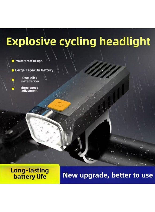 Generic Bicycle Night Riding Headlight Strong Light Rechargeable Riding Mountain Charging Waterproof Mountain Bike Light 