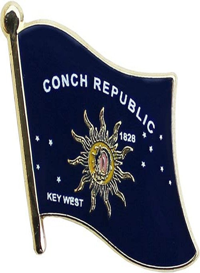 Flagline Conch Republic (Key West) Die-struck Metal Lapel Pin with Butterfly Clasp Closure - Image 2