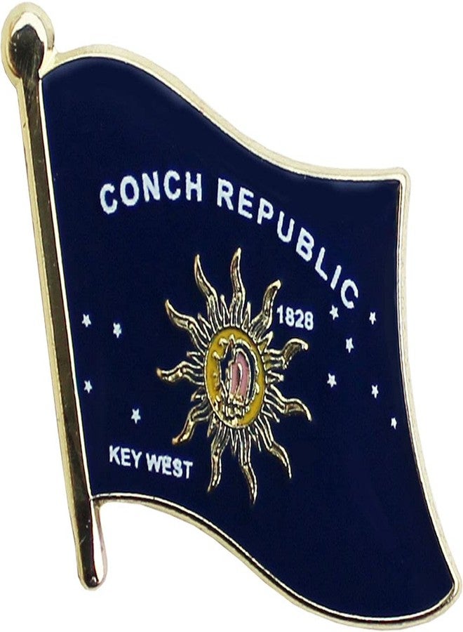 Flagline Conch Republic (Key West) Die-struck Metal Lapel Pin with Butterfly Clasp Closure - Image 1