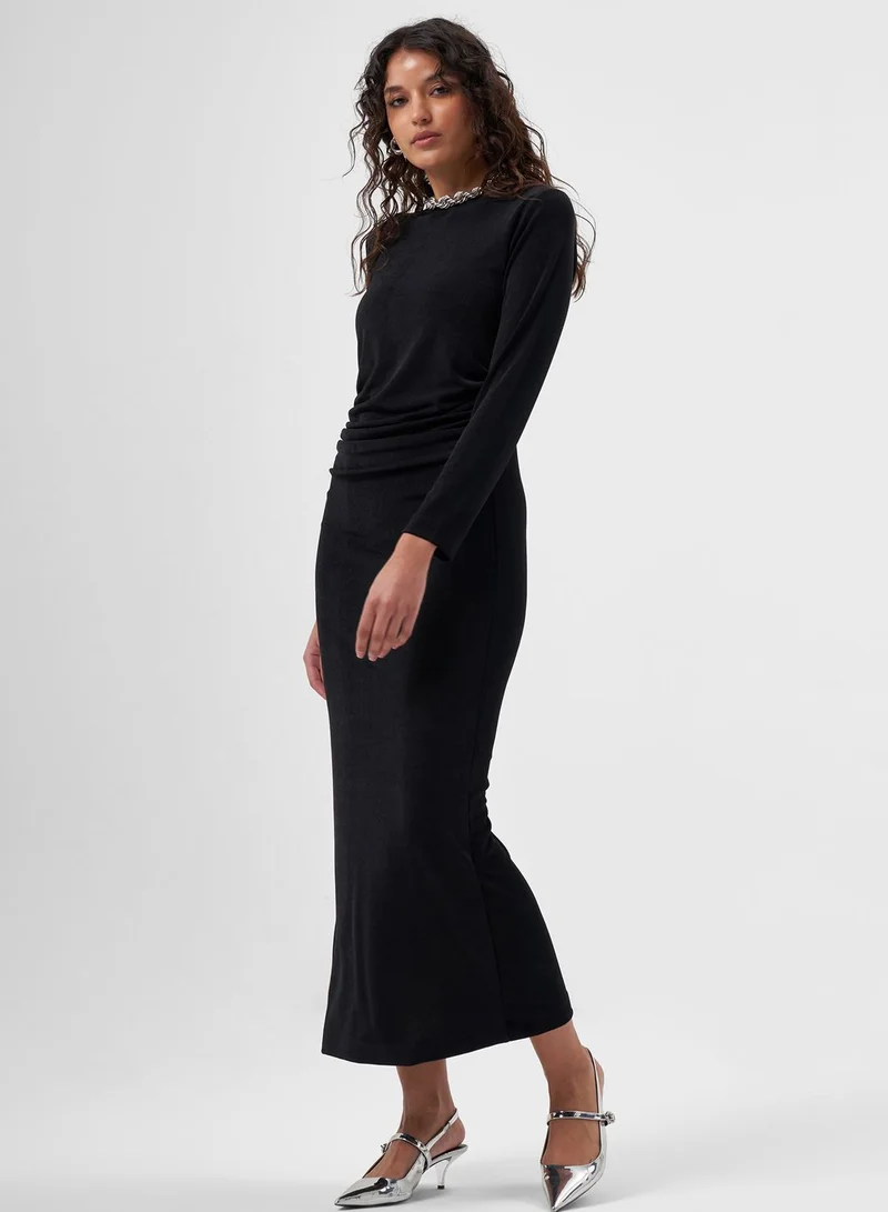 MIZALLE Gathered Velvet Dress