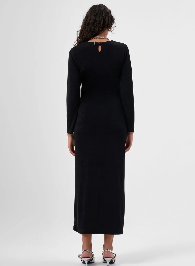 MIZALLE Gathered Velvet Dress