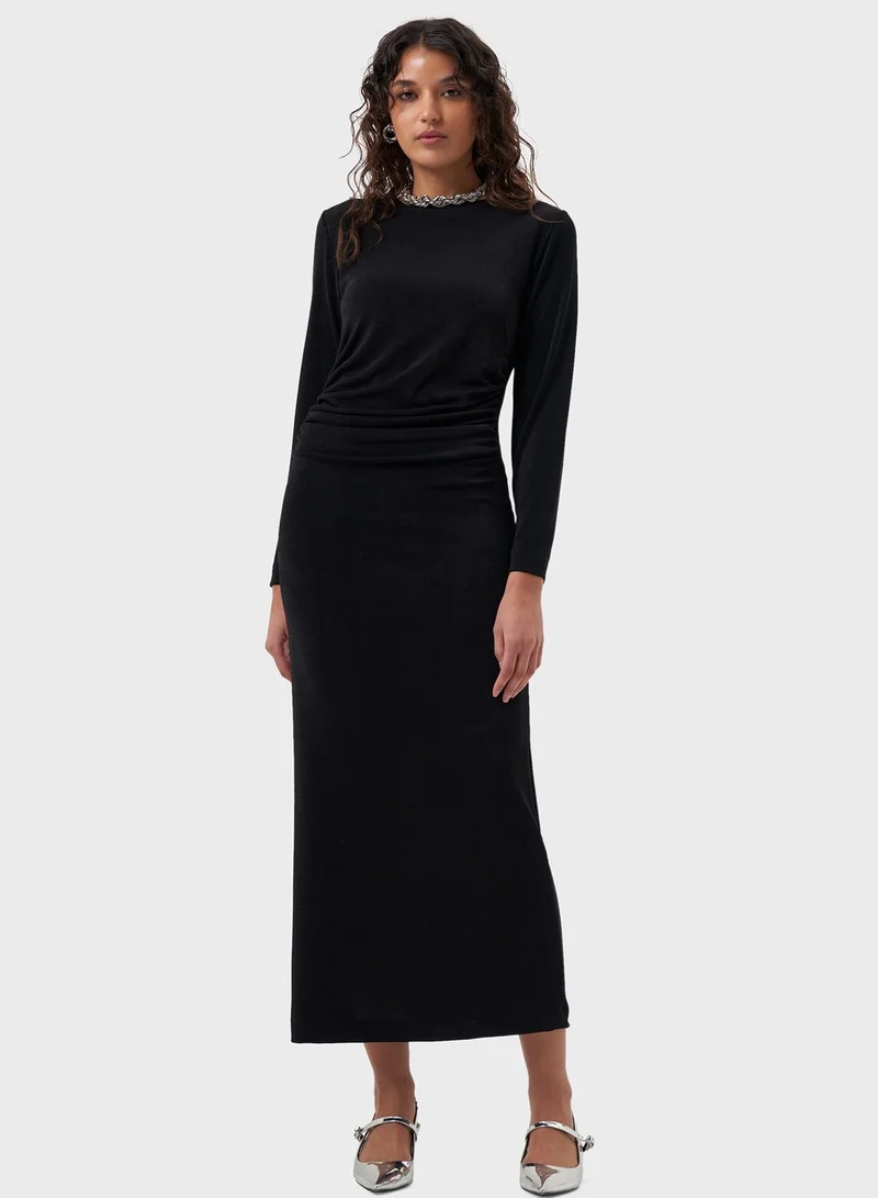 MIZALLE Gathered Velvet Dress