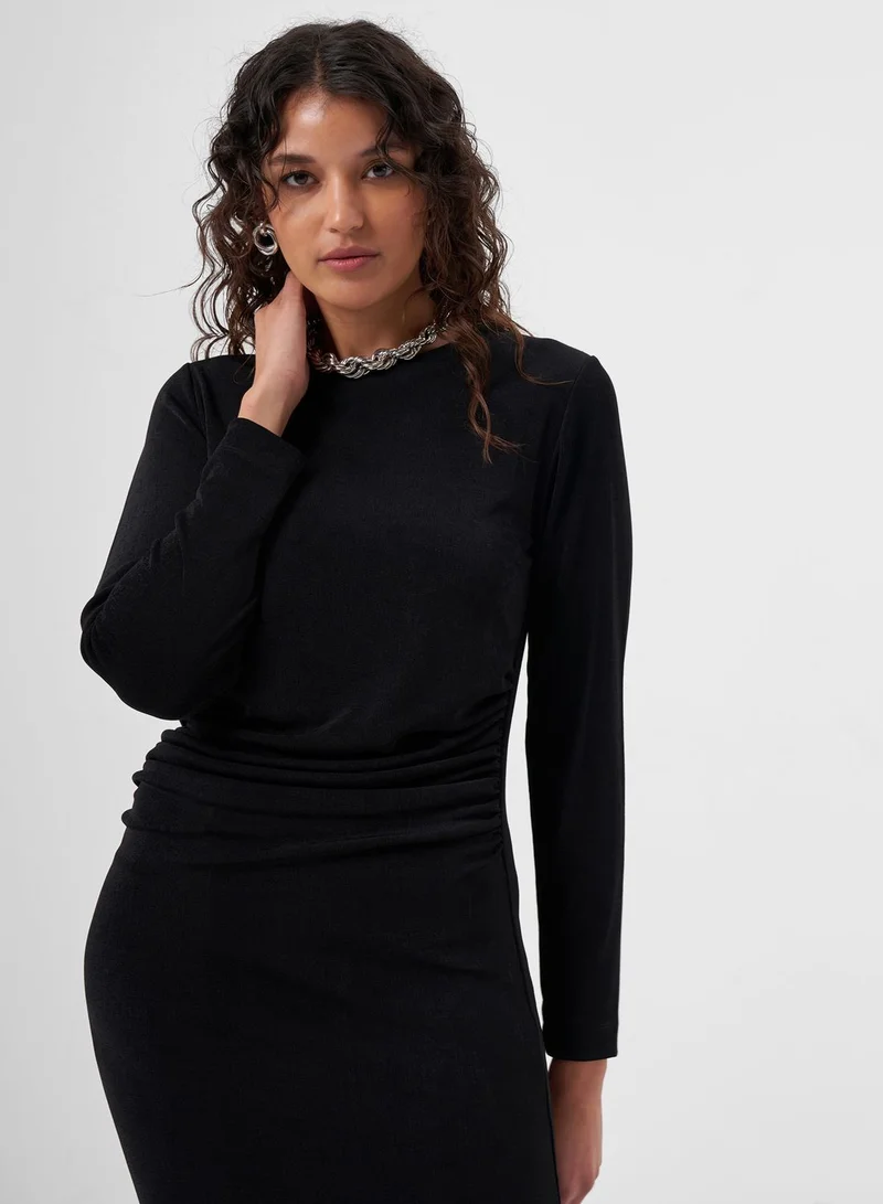 MIZALLE Gathered Velvet Dress