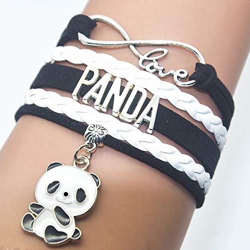 HCChanshi Panda Charm Bracelet - Infinity Love Design For Women Men Adult Panda Fans and Lovers (Black and White) - Image 2