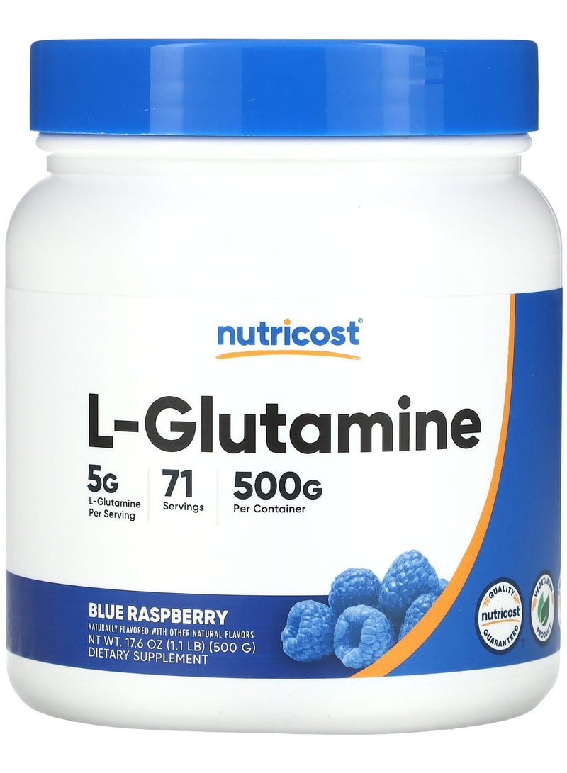 Nutricost L-Glutamine, Blue Raspberry, 17.6 oz (500 g)