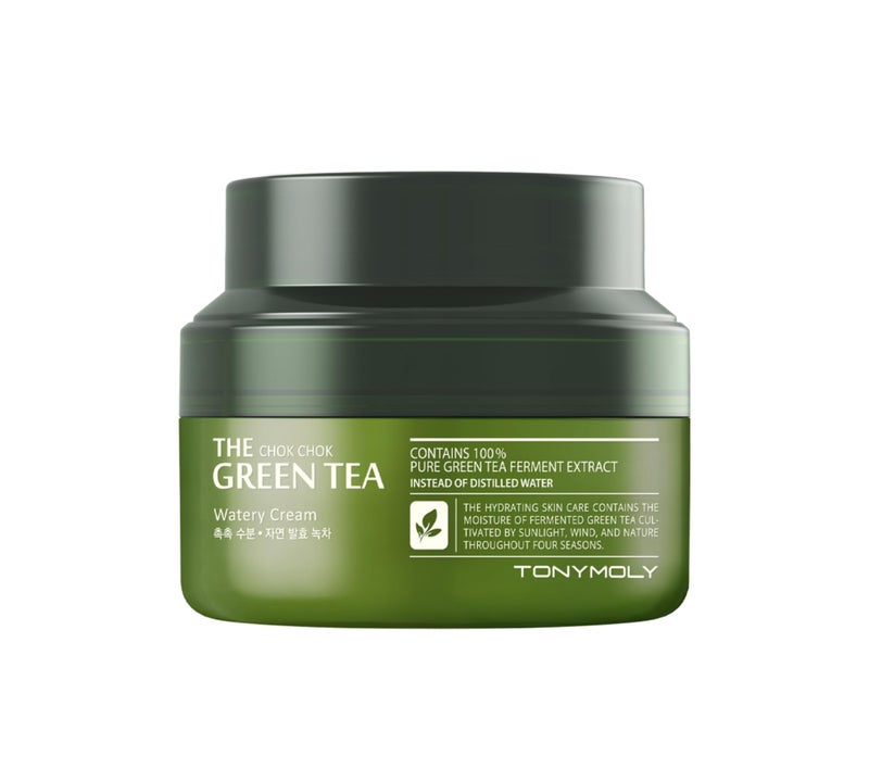 TONYMOLY The Chok Chok Green Tea Watery Moisturizer Cream â€“ Intense Hydration with Fermented Green Tea Extract & Antioxidants, 3.4 oz - Image 1