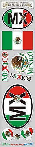 Car Chrome Decals STS-MX Mexico 9 Stickers Set Flag Mexican Decal Bumper stiker car auto Bike Laptop - Image 4