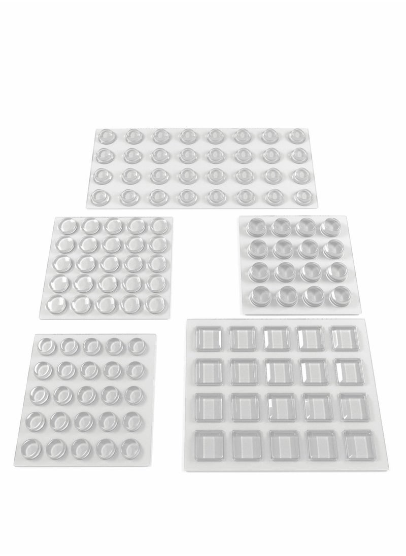 سيوسي 118 Pieces Self-Adhesive Cabinet Door Bumpers, Clear Rubber Feet Adhesive Bumpers Self-Adhesive Noise Reduction Pad  - Image 1