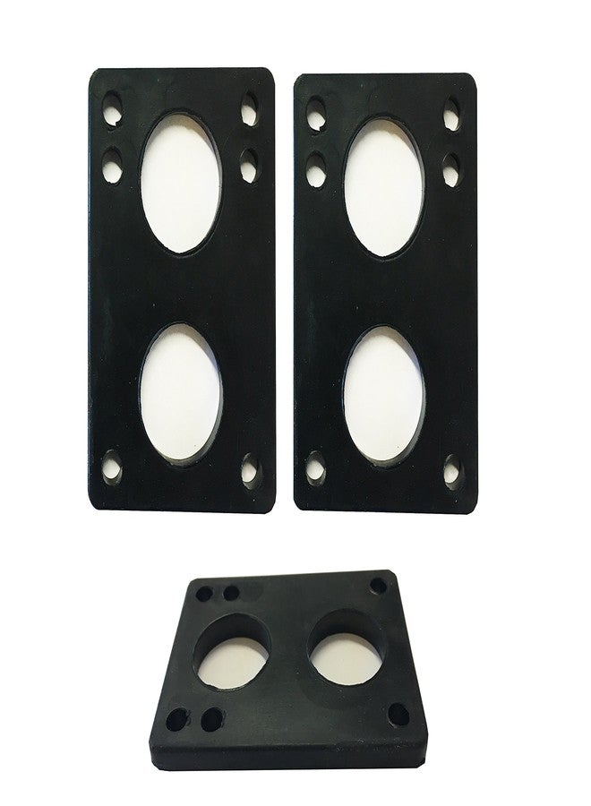VJ Longboard Skateboard Riser Pads 6mm (1/4 ") Black w/Skateboard Screws Hardware BK 1.25 "(6mm Riser w 1.25inch Screws) - Image 2