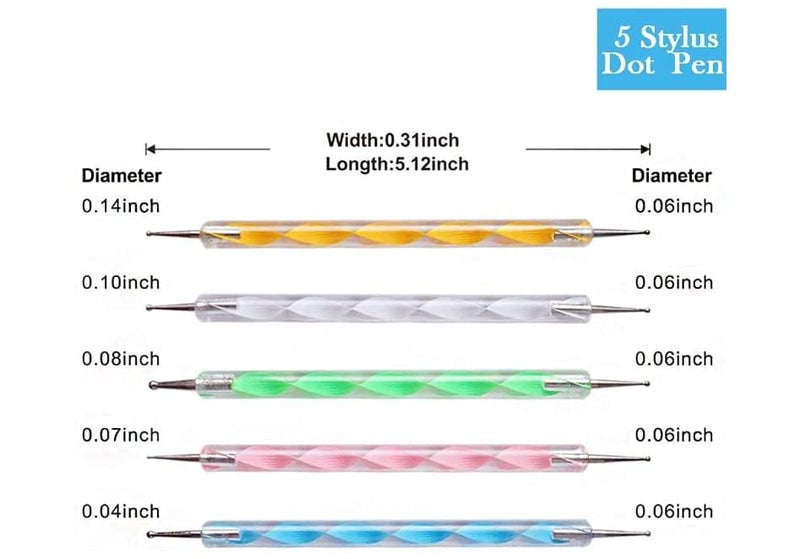 Miss Royale Mandala Dotting Tools for Painting, Rock Paint Kits, Nail Art, Polymer Clay, DIY Supplies with Ball Stylus Dot Pen, Metal Modelling Ball Tool 13 PCS - Image 3
