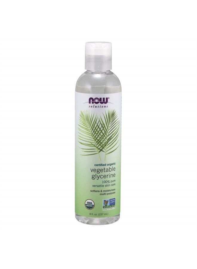now Solutions, Organic Vegetable Glycerin Oil, 100% Pure, Softening and Moisturizing Multi-Purpose Skin Care, 8-Ounce  - Image 1