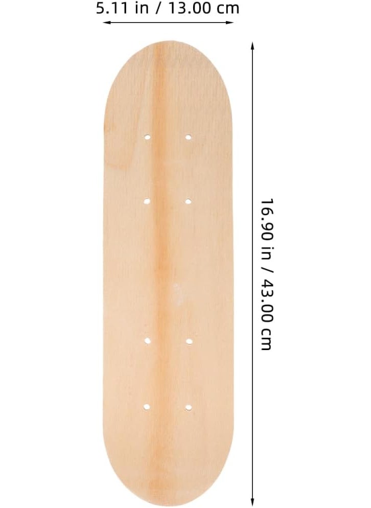 Vaguelly Diy Blank Skateboard Deck for Boy Girl Unfinished Maple Board For and Painting Replacement Deck with Prepunched for Easy Wheel Installation  - Image 3