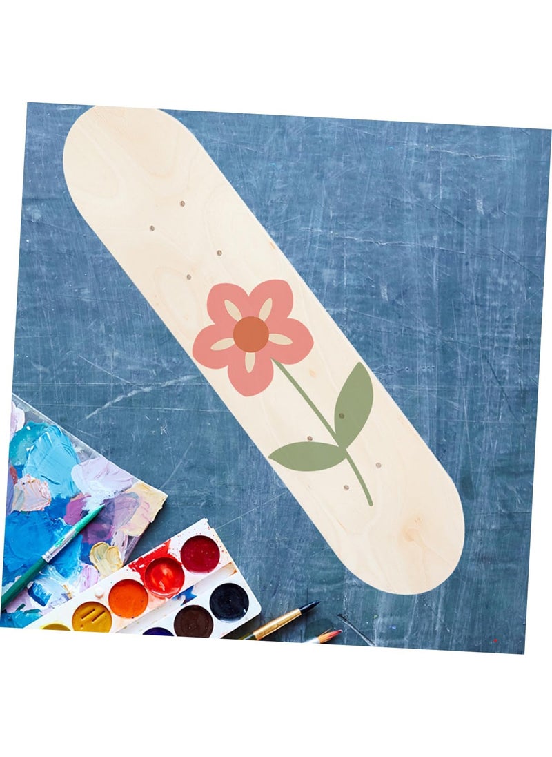Vaguelly Diy Blank Skateboard Deck for Boy Girl Unfinished Maple Board For and Painting Replacement Deck with Prepunched for Easy Wheel Installation  - Image 2
