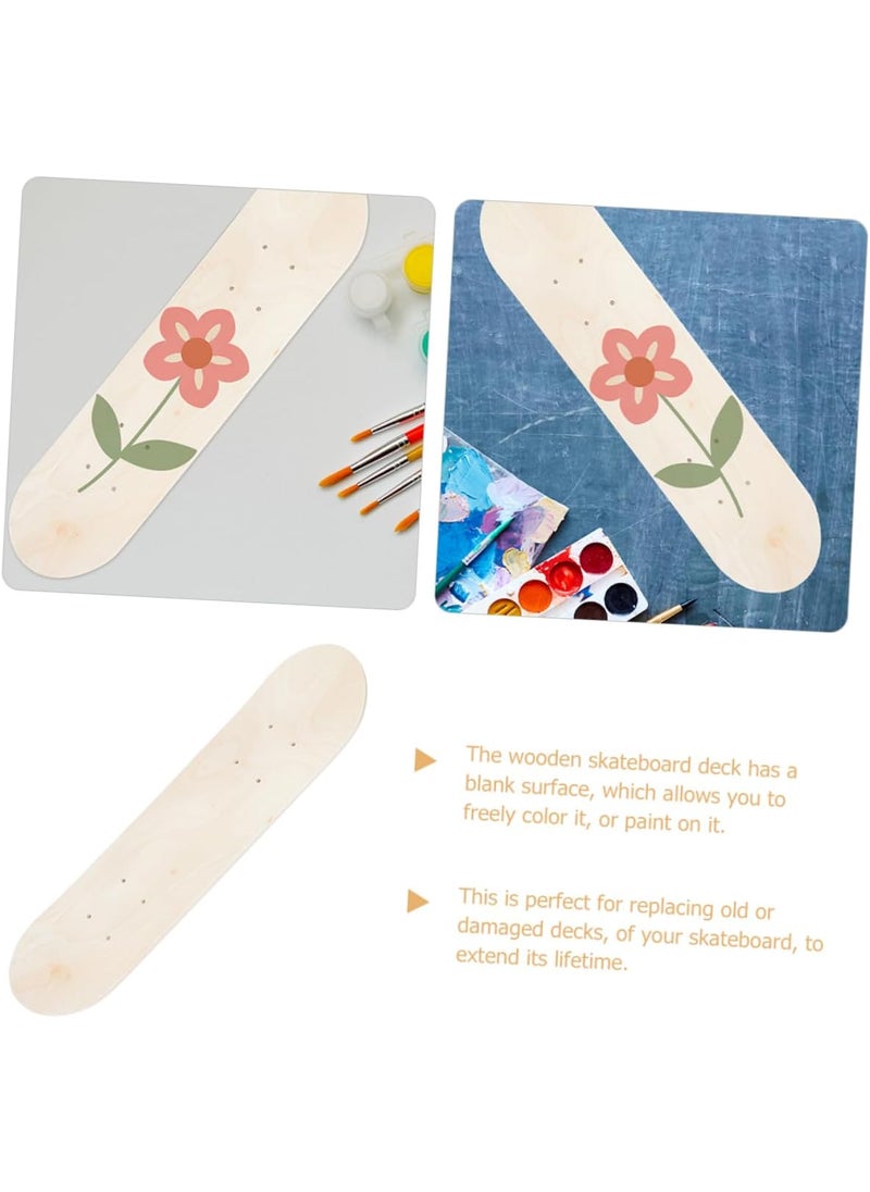 Vaguelly Diy Blank Skateboard Deck for Boy Girl Unfinished Maple Board For and Painting Replacement Deck with Prepunched for Easy Wheel Installation  - Image 5