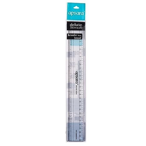 Apsara Deluxe Scale - 30cm | Transparent | Thick & Broad | "mm" markings for precision | Smooth & Rounded Edge | Tough & Long-Lasting | No Chipping | Child-Safe | Pack of 10 Scales - Image 2