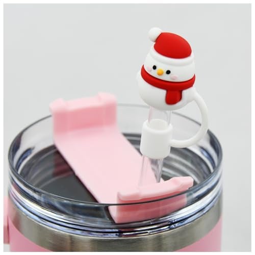 Meitesti Straw Cover Cap for Stanley Cup,Straw Topper Compatible for 30 and 40 Oz Tumbler with Handle,10 mm 0.4 in Reusable Straw Tips Lids,Straw Tip Covers for Christmas Gifts - Image 5
