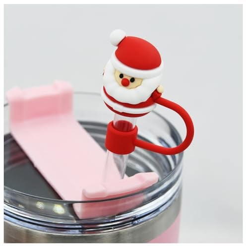 Meitesti Straw Cover Cap for Stanley Cup,Straw Topper Compatible for 30 and 40 Oz Tumbler with Handle,10 mm 0.4 in Reusable Straw Tips Lids,Straw Tip Covers for Christmas Gifts - Image 3