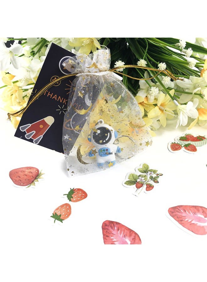 BANBALLON KAIX Astronaut Space Party Favors, Cute Astronaut Space Keychain Party Favors 12 Sets with Thank You Tags And White Organza Bags for Birthday Party Baby Shower Holiday - Image 5