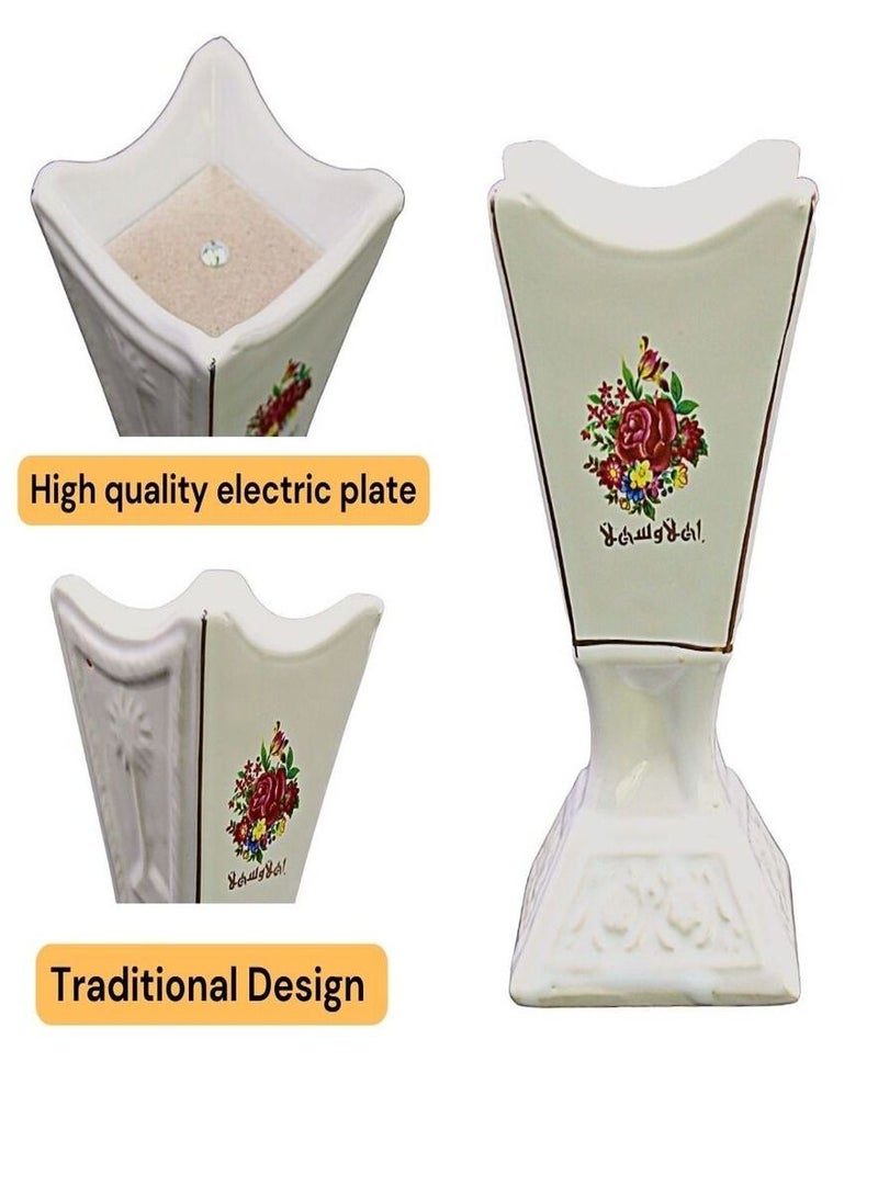 BIKI Electric Traditional Porcelain Incense Burner | Oud Bakhoor Burner | For Office & Home | Made in Japan (Height 22 CM) - Image 5