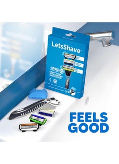 LetsShave Pro Trial Pack Razor For Men With All Our 3 Best Blades + 1 Handle & 1 Razor Cap, Pack Of 5, Back Blade For Styling, Craft Your Own Shaving Masterpiece, Face & Head Shaving Kit  - Image 2
