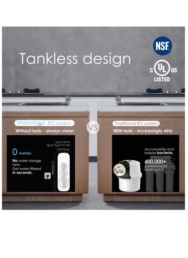 Waterdrop - Waterdrop G3 Reverse Osmosis Water Filter System, NSF Certified, TDS Reduction, WD-G3-W - Image 1