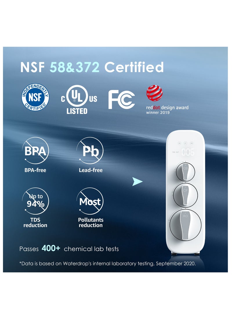 Waterdrop - Waterdrop G3 Reverse Osmosis Water Filter System, NSF Certified, TDS Reduction, WD-G3-W - Image 1