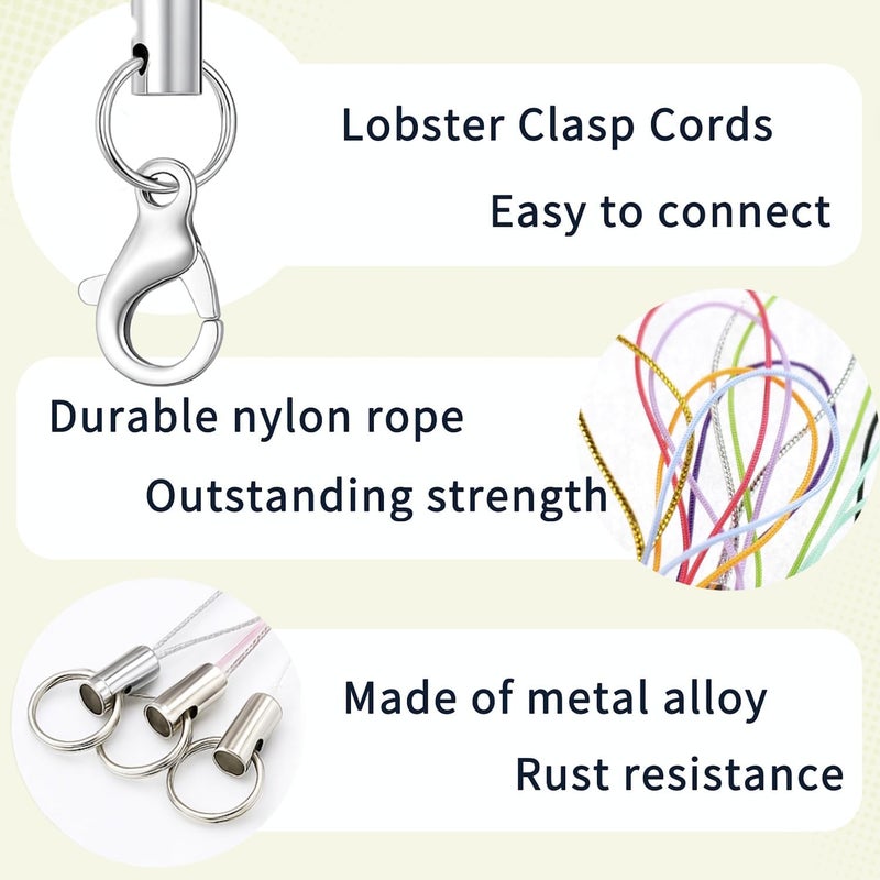 Mini-Factory 100PCS DIY Charm Straps with Lobster Clasp Colorful Lanyard Cords for Phone Charms, USB Drives, Keychains, Jewelry Making, Crafts, Purse & Name Tag Accessories - Image 3