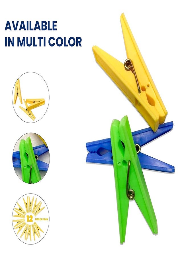 AASHU Super Strong Grip loth Clips for Drying Clothes Plastic - Multipurpose Clothes Pins for Indoor and Outdoor Use - Strong and Durable Clips for Clothes Drying, Hanging Multicolor - Pack of 36 Pcs - Image 5