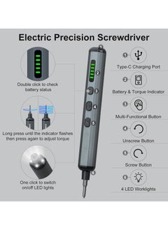 Generic Electric Screwdriver Set, 66 in 1 Small Electric Screwdriver Cordless - 64 Preicison Bits, 5 Torque Settings, 4 LED Lights, Mini Power Screwdriver Repair Tool Kit for PC RC Electronic  - Image 2
