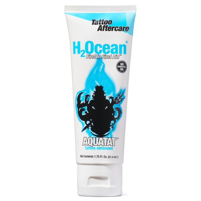 أتش2أوشين Aquatat Tattoo Healing Ointment - Tattoo Aftercare Cream for Tattoo Supplies - Fragrance-  Dye-Free Tattoo Care Ointment with Vitamins A  B - 1.75 oz - Image 1