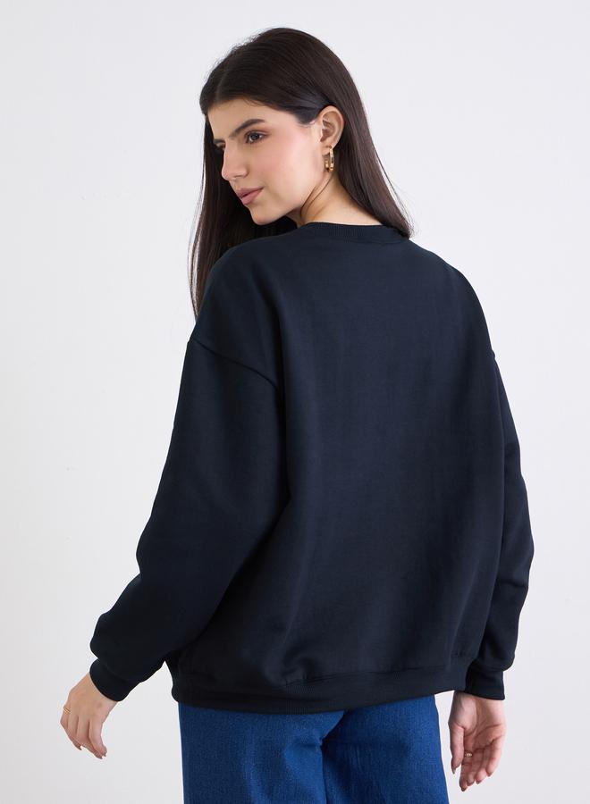 Styli Embroidered Slogan Regular Fit Sweatshirt - Image 4