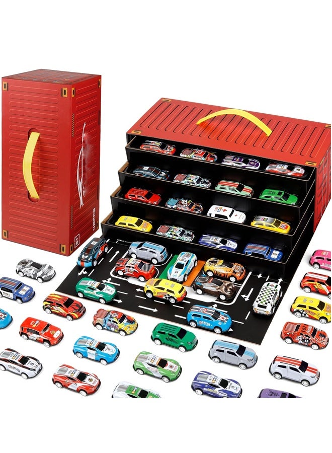 هالامودو 48 قطعة مجموعة سيارات سحب للخلف، ألعاب سيارات سباق سبائكية، مجموعة مركبات ألعاب شاحنات bulk ميني، ألعاب سيارات للأطفال من عمر 3-8 سنوات، ملئ حقائب الهدايا، سيارات صغيرة تذكارية لحفلات الأطفال للصبيان والبنات. - Image 1