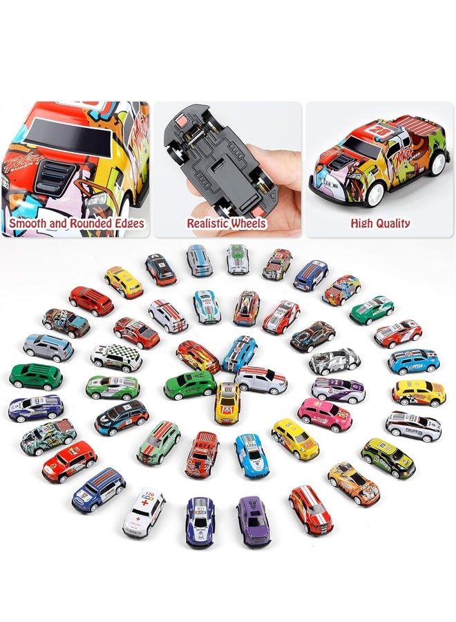 هالامودو 48 قطعة مجموعة سيارات سحب للخلف، ألعاب سيارات سباق سبائكية، مجموعة مركبات ألعاب شاحنات bulk ميني، ألعاب سيارات للأطفال من عمر 3-8 سنوات، ملئ حقائب الهدايا، سيارات صغيرة تذكارية لحفلات الأطفال للصبيان والبنات. - Image 3